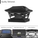 Davinci Lighting Renaissance Solar Outdoor Post Cap Lights - Includes Bases for 4x4 5x5 6x6 Posts - Bright LED Light - Slate Black (12 Pack)