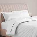 Carressa Linen Oversized King Duvet Cover - 100% Egyptian Cotton 600 Series Hydrangeas Collection, Duvet Covers (3 PC, White), Soft, Sateen Comforter Protector, Zipper Closure & 7 Corner Ties