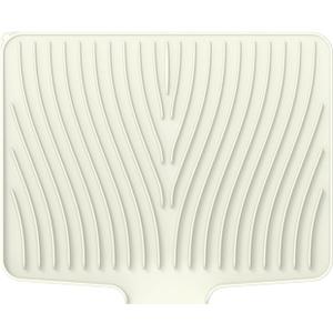 Silicone Dish Drying Mat with Built-in Drain Spout Heat Resistant Drying Non-Slip Drain Mat Kitchen Tools 15.8*13-Beige