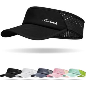 Sports Sun Visor for Men & Women Breathable Mesh, Stretchy Foldable Cooling Visor Hat for Running, Golf, Tennis, Hiking (Black)