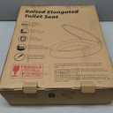 ELONGATED toilet seat risers for seniors, Slow Close, Elevated toilet seat, Heavy Duty, Never Loosen, Raised toilet seat elongated bowl, White(18.5)