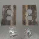 Decorative Outlet Covers Art Abstract Oil Painting Modern Contemporary Taupe Beige Brown Rust Grey Gray 1 Gang Wall Plate Duplex Light Switch Cover Plate Single Dual Plug Covers (2 Pack)