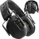 M300A Ear Protection For Gun Range - Shooting Ear Muffs with Ergonomic Gel Cushions, IPX5 Waterproof Gear (Black)