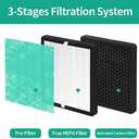 4-Pack R1/P1801/P1802 True HEPA Replacement Filter Compatible with YIOU Purifier R1/P1802 & Elechomes Purifier P1801, 3-in-1 Filters- Deep Green