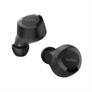 Belkin SoundForm Bolt True Wireless Earbuds, Wireless Charging, IPX4 Sweat and Water-Resistant, USB-C, Up to 28 Hours of Battery Life for Apple iPhone, Samsung Galaxy, Google Pixel, and More - Black
