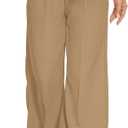 FUNYYZO Women Wide Leg Dress Pants High Elastic Waisted 2026 Slacks Business Work Trousers Long Straight (Large, Khaki)