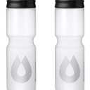 HydraPak Breakaway Surge Lightweight Bike Water Bottle 2-Pack (20oz, 25oz, 30oz) - High Flow, Cycling & Sports Squeeze Bottle (Clear)