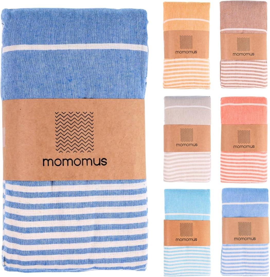Extra Large Turkish Beach Towel Style  Made of 100% Cotton for Sand-Free Comfort | Oversized Beach Towel  Sandproof Beach Blanket  Big Beach Mat - Outdoor Picnic (Blue, 83x94 in)