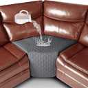 Ruaozz 100% Waterproof Corner Sofa Seat Cover for Sectional Recliner Sofa 1 Piece Recliner Corner Seat Cover Non Slip Reclining Couch Covers Washable, Dark Grey