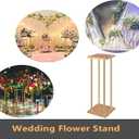 10 Pcs Wedding Flower Stand Metal Vase Stand with Plates Gold Floor Metal Column Gold Rectangular 7.87" x 7.8 7"x 23.6" Flower Display Stands Table Flower Stands for Wedding Party Events Table Decor (23.6 inch Tall)