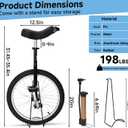 MYOYAY 20 Inch Unicycle, Unicycle for Adults, Mountain Unicycle Height Adjustable, Unicycle with Stand, Anti-Skid Pedal, Indoor Outdoor Sports Fitness Balance Training Fun Exercise Bicycle