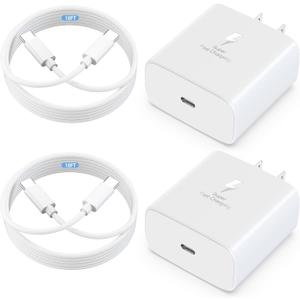 2026 45W Super Fast Charger USB C PD3.0 Compatible with iPhone 16 Pro Max -45 Watt USB C Charger Block Compatible with iPhone 16Pro/16/16 Plus/15 Pro Max/15 Pro/15/15 Plus,10ft Type C Cable (white)