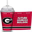 Rico Industries NCAA Georgia Bulldogs Standard 12oz Acrylic Tumbler, Officially Licensed Youth Double Wall Tumbler with Swirly Straw