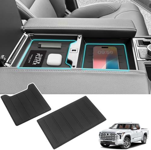 YOJOJOCO 1PC Center Console Tray Liner Compatible with Toyota 2022-2026 Tundra (Only Fit Platinum, 1794, TRD PRO, Capstone) & 2023-2026 Sequoia Accessories Center Console Organizer Protective Pad, (Only 1 Piece)