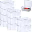 Qunclay 10 Pcs Clear Playing Card Cases Trading Playing Card Deck Case Storage Box Organizer Compatible with Mtg/TCG Baseball Sports Cards, 4.33 x 2.95 x 2.17 Inch