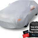 EzyShade 10-Layer Car Cover Waterproof All Weather - See Vehicle Size-Chart - Car Covers for Automobiles & Car Snow Cover - Full Exterior Covers - Winter Rain Sun SUV Sedan. Size A4 (See SizeChart) (Reflective)