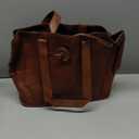 Vintage Genuine Leather Tote Bag Handbag Shopper Purse Shoulder Bag for Women Office Laptop Bag (Brown)