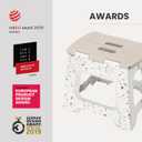 Vigar Compact Step Stool Foldable, 12-1/2-inch Step Stools for Adults up to 330 Pound, Lightweight Stool, Non-Slip Folding Step Stool, Grey Terrazo Pattern