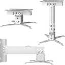 Projector Mount, Universal Ceiling/Wall Mount Black with Extendable Arms, Adjustable Height, Low Profile