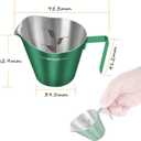IKAPE Espresso Measuring Cup, 304 Anti-scald Stainless Steel Espresso Shot Cups 2Pcs with Handle, Coffee Pouring Cup for Barista Tool Accessories(Green)