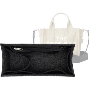 Lckaey purse insert insert for marc jacobs large tote bag tote bag insert organizer 2042 Black-L