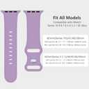 Sport Band Compatible with Apple Watch Band 44mm 45mm 46mm 40mm 42mm 38mm 41mm 49mm, Soft Silicone Waterproof Replacement Strap for iWatch Watch Series 11 10 9 8 7 6 5 4 3 2 1 SE Ultra Women Men (Lavender)
