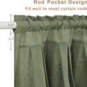 Likiyol Linen Valances for Windows Farmhouse Ruffle Swag Valance Rustic Country Window Valances Light Filtering Kitchen Curtains Rod Pocket Valance Curtains for Bathroom Cafe, Green, 60" W x 36" L