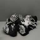 71" Life Size Halloween Outdoor Decorations with Light-Up Eyes & Sound Adjustable Arms, 6FT Halloween Decoration for Indoor Outdoor Tree Yard Lawn Decor, Scary Black Ghost Skeleton Grim Reaper