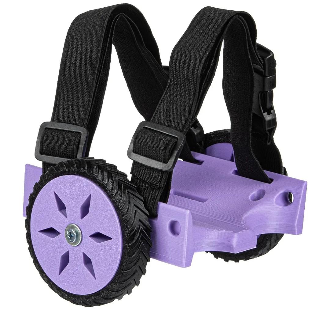 Adjustable Guinea Pig, Rabbit and Hamster Wheelchair for Back Legs Mobility Aid, Soft TPU Tires with Raps (Medium)