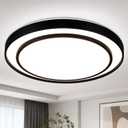 20 Inch LED Flush Mount Ceiling Light, Black Modern Ceiling Light Fixture 48W with 5CCT, Dimmable Ceiling Light for Kitchen Lighting Fixtures Ceiling, Bedroom & Living Room