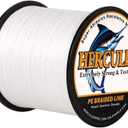 HERCULES Super Strong 1000M 1094 Yards Braided Fishing Line 40 LB Test for Saltwater Freshwater PE Braid Fish Lines 4 Strands - White, 40LB (18.1KG), 0.32MM