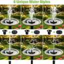 3.5W Solar Fountain for Bird Bath, Solar Water Fountain Outdoor with 6 Nozzles & 4 Fixed Rods, Solar Fountain Pump Water Pump for Garden, Pond, Fish Tank, Pool