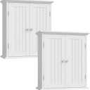 ChooChoo Bathroom Wall Cabinet Set of 2, Over The Toilet Space Saver Storage Cabinet, Medicine Cabinet with 2 Door and Adjustable Shelves, Cupboard, White