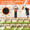 HOOFUN 2 Pack Garden Hose Nozzle: High Pressure Water Hose Sprayer with 10 & 2 Spray Patterns - Lightweight & Rust-Proof Handheld Spray Gun (Black)