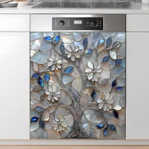Dishwasher Magnet Sticker Cover Panel Decal Refrigerator Magnetic Sticker Decorative for Kitchen Decoration,Fridge Door Cover,Home Appliances Decor Stickers 23"x26"