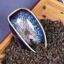 Chinese Porcelain Tea Set with Vessel, Scoop, Spoon & Accessories for Loose Leaf & Gong Fu Tea