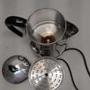 Farberware Electric Coffee Percolator, FCP240, Stainless Steel Basket, Automatic Keep Warm, No-Drip Spout, 4 Cup, Black/Silver