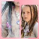 YBEATY 98 PCS Pink Hair Beads Set Braids Clear Beads Crafts Valentines Plastic Bracelets Making Quick Braids Bead Colored Hair Accessories for Girls Women Dreadlocks Pony Tails Jewelry Making
