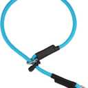 Martingale Dog Collar, 5/16 High-Strength Nylon Rope Slip Collar with Spring-Loaded Adjustable Stopper for Small, Medium & Large Dogs(Sky Blue, 22 inch)