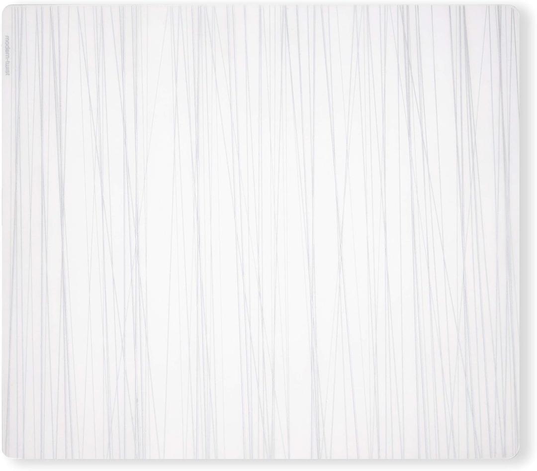 modern-twist 14 x 16 Silicone Placemat, BPA, PVC-Free Table Mat, Dishwasher Safe, Stream Print in Silver, Pack of 1