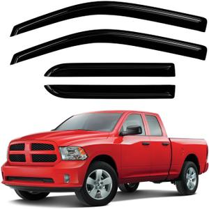 Side Window Wind Deflectors Compatible with 2009-2018 Ram 1500 Crew Cab Auto Window Rain Guards