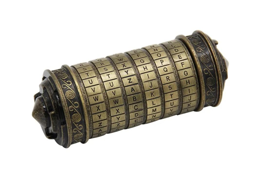 yofit Da Vinci Code Mini Cryptex Lock Puzzle Box with Hidden Compartments for Notes Paper Money Rings Jewelry, Anniversary Romantic Birthday Gifts for Her Men Women Girlfriend