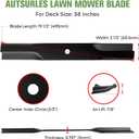 AM100946 M82408 Blades for John Deere GT235 GT242 LX188 STX38 LT133 S92 LT150 LT155 SRX95 LX172 LX173 LX176 LX178 SX95 LT166 111 116 160 165 170 175 Lesco 050536 38 inch Deck Lawn Mower ( Low-Lift )
