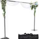 Pipe and Drape Backdrop Stand 8ftx10ft Adjustable Background Support System Heavy Duty Background Stand for Wedding Banquet Decorations Black, 8x10 FT