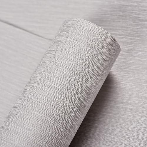 Haimin Grasscloth Wallpaper Peel and Stick 20.9in X 393in Fabric Contact Paper Wall Paper Textured Wallpaper Vertical Stripes Look Self-Adhesive Thick Vinyl Embossed Film