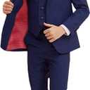 Boy Suits 5 Piece Slim Fit Suit for Kids Toddler Formal Set Wedding Ring Bearer Outfit, Size 5