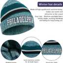 Vintage Classic Skull Cap 3D Embroidery Beanie Cuffed Winter Hat Knit Comes with Warm Gloves Fasion Gifts for Men Women Fans