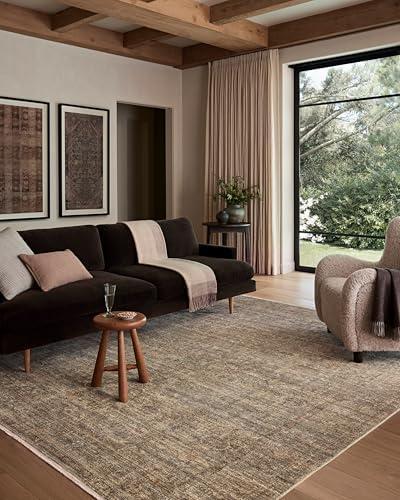Loloi Amber Lewis Molly Collection MOL-07 Tobacco/Sage 2'-3" x 3'-10" Low Pile Accent Rug