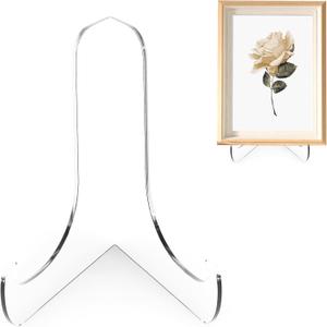 Boloyo 60-Degree Angle Acrylic Plate Display Stand , 3 Inch 2PC Clear Acrylic Display Holder Easel Base for Home Office Kitchen School Art Display