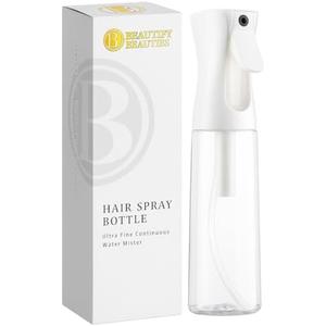 BeautifyBeauties Spray Bottle For Hair – Continuous Mister Spray Bottle for Hairstyling, Cleaning, Plants, Pets, Barbers, Salons, Essential Oil Scents (10.1 Ounce)